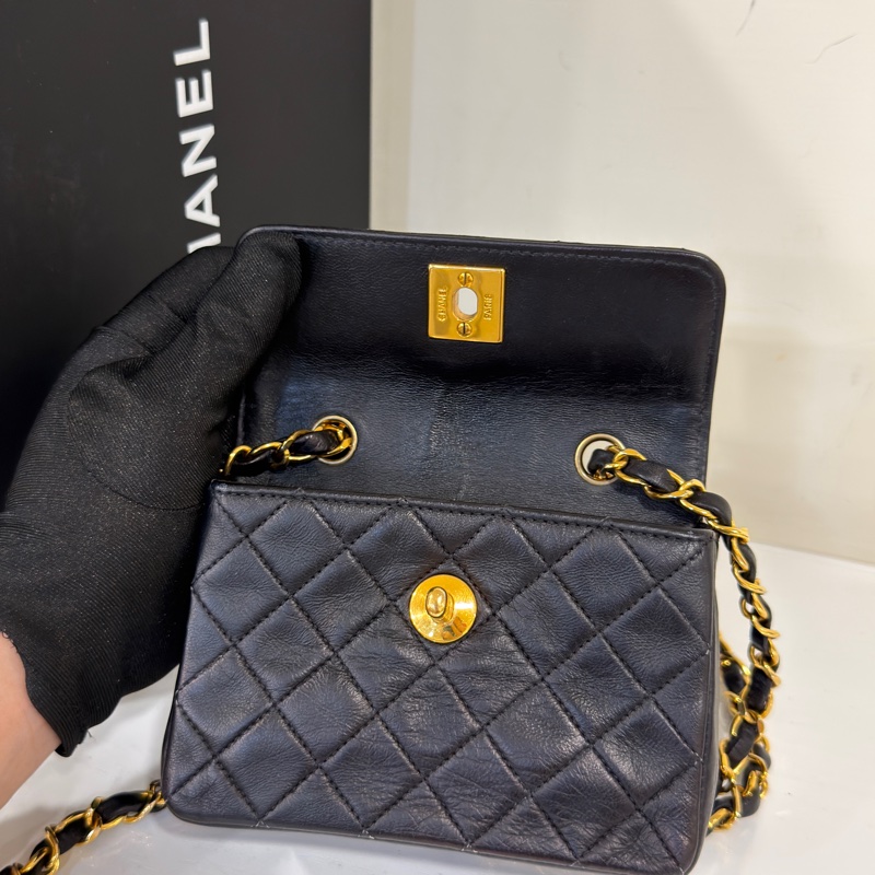 #香奈兒收藏家 #絕版稀有釋出僅一顆 香奈兒黑金Cf mini小金豆24k金-20