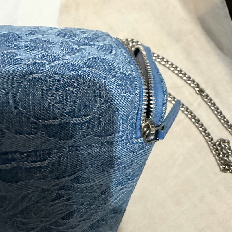 CHANEL 愛心調節釦藍色牛仔單寧長盒子-16