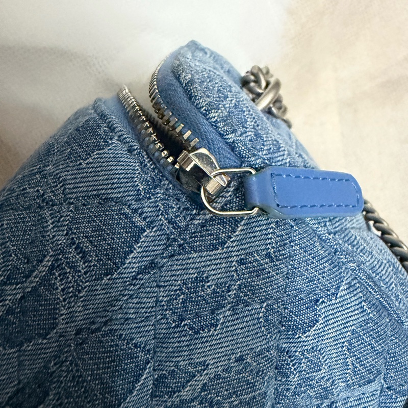 CHANEL 愛心調節釦藍色牛仔單寧長盒子-46