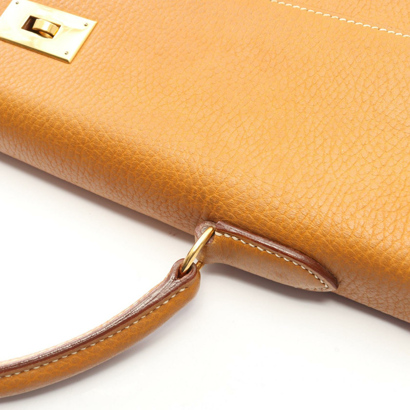 愛馬仕 Kelly 40 手提包，Ardennes 皮革，棕色，天然貂皮色，二手，女士款，B GHW-11