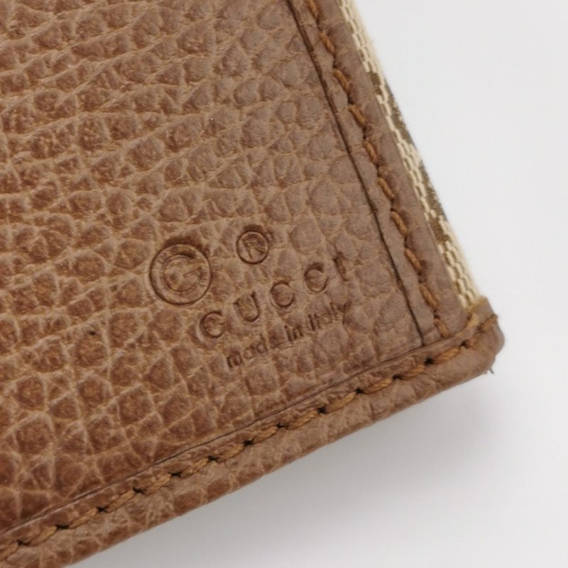 Gucci牛皮帆布雙G老花錢包-6