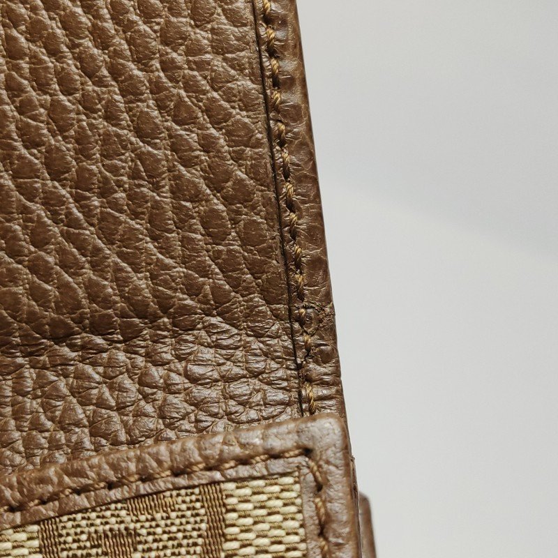 Gucci牛皮帆布雙G老花錢包-8