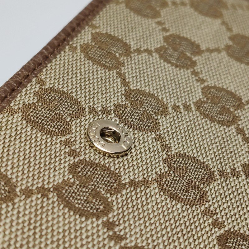 Gucci牛皮帆布雙G老花錢包-9