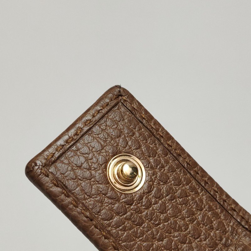 Gucci牛皮帆布雙G老花錢包-10