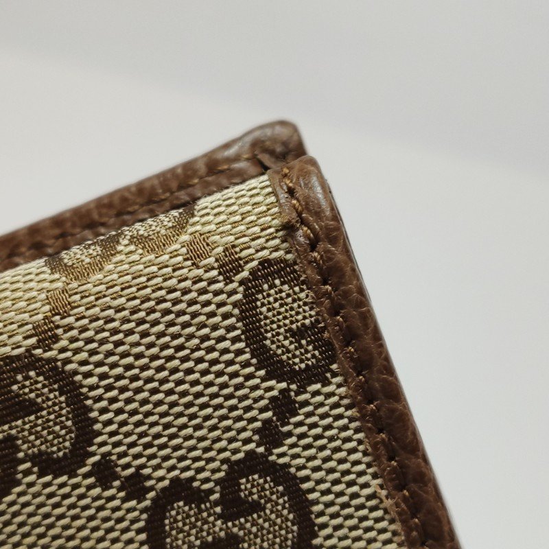 Gucci牛皮帆布雙G老花錢包-11