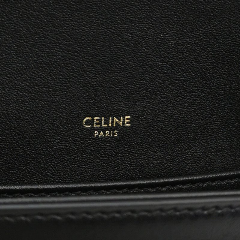 Celine Sulky中型牛皮帆布拼色馬車扣斜背包單肩包-7