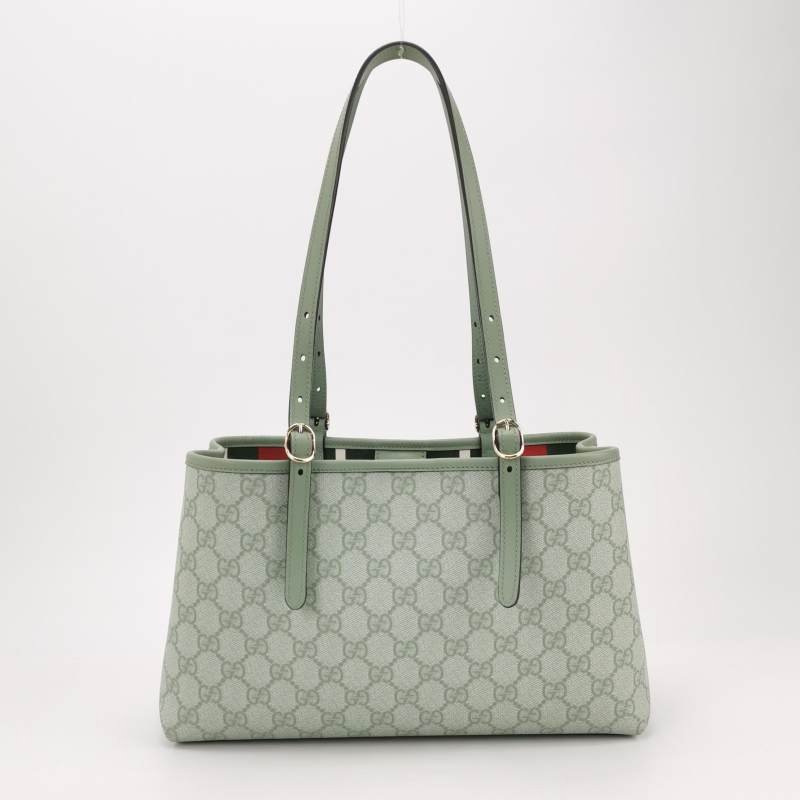 Gucci GG Emblem牛皮雙G老花肩包-4