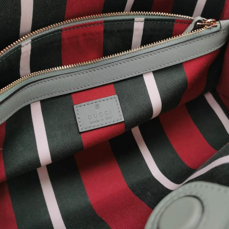 Gucci GG Emblem牛皮雙G老花肩包-7