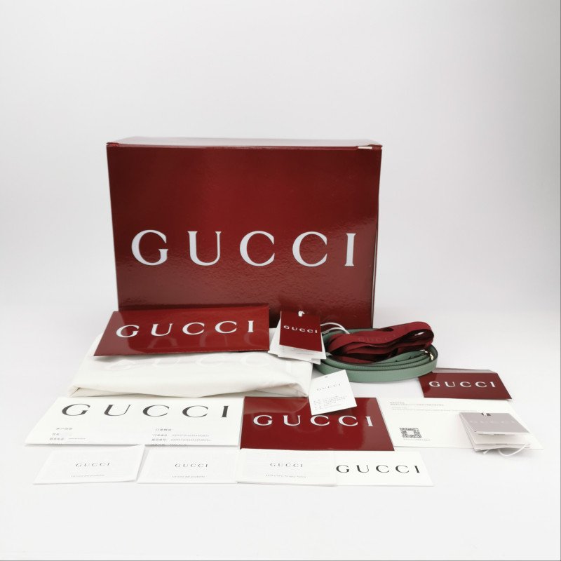 Gucci GG Emblem牛皮雙G老花肩包-8