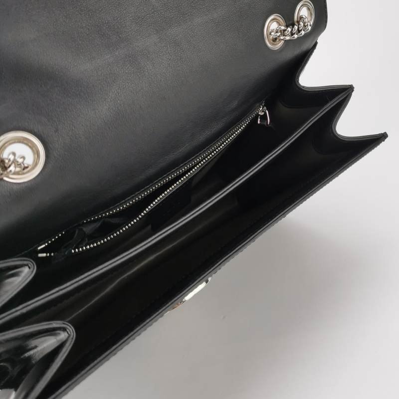 Gucci InterlockingG牛皮純色互扣式雙G單肩包-6