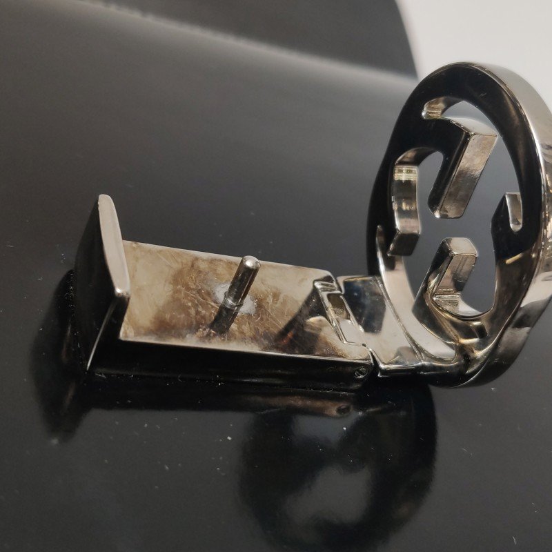 Gucci InterlockingG牛皮純色互扣式雙G單肩包-28