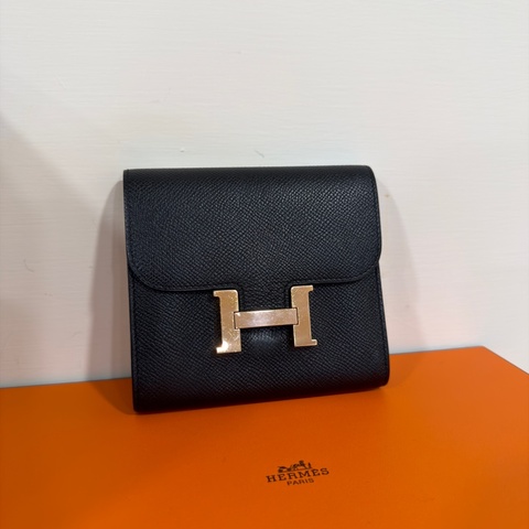 🈶購證 #全網最甜💰 #98新閒置 愛馬仕黑金康康短夾Constance🈶零錢袋