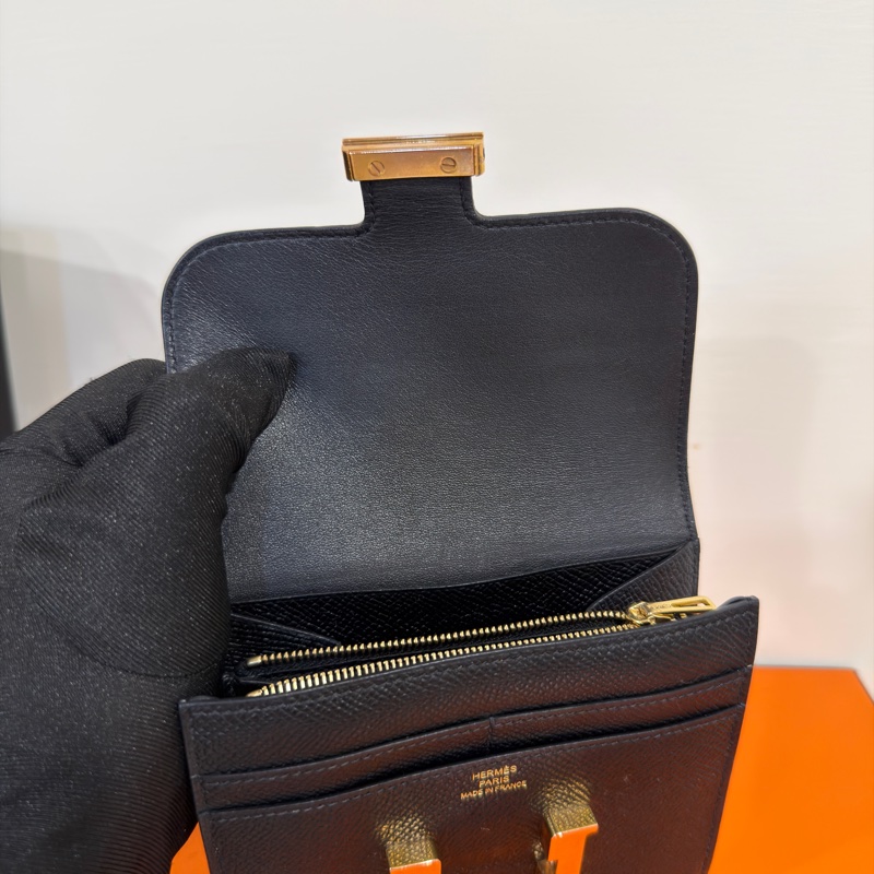 🈶購證 #全網最甜💰 #98新閒置 愛馬仕黑金康康短夾Constance🈶零錢袋-6