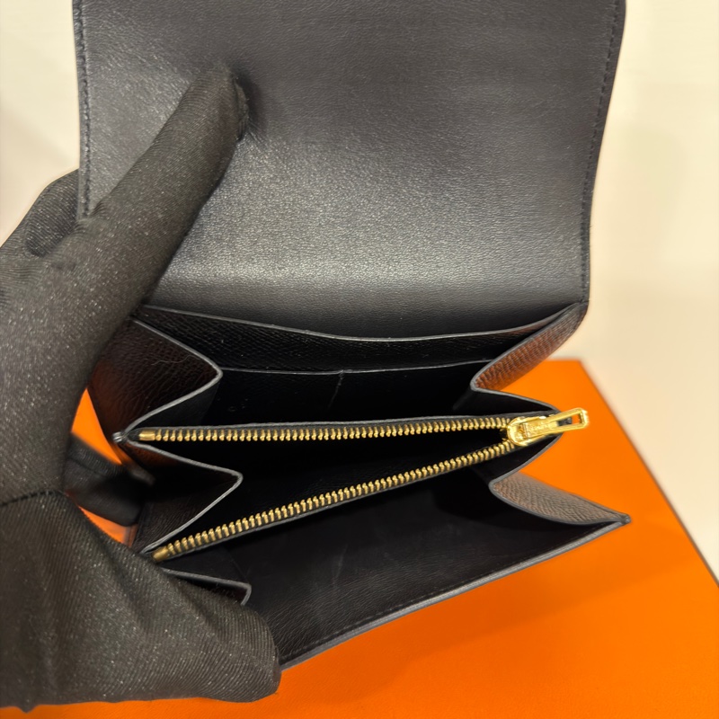 🈶購證 #全網最甜💰 #98新閒置 愛馬仕黑金康康短夾Constance🈶零錢袋-7