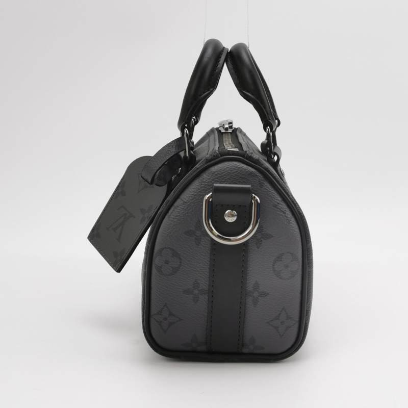 Louis Vuitton (LV)Keepall25牛皮Monogram印花加強飾帶斜背包晶片款-2