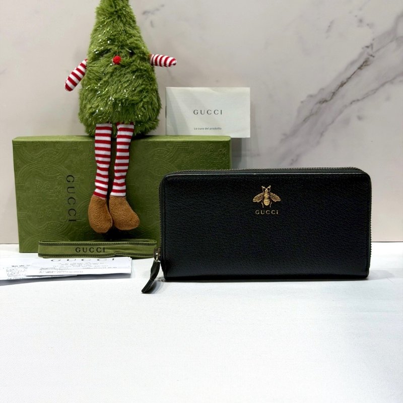 GUCCI ANIMALIER 金蜜蜂拉鍊長夾-0