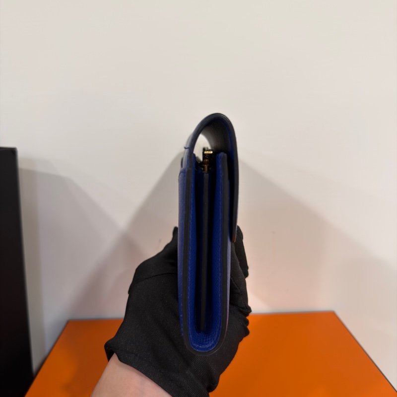 🈶購證 #全網最低驚爆價💰 #98新閒置 愛馬仕寶石藍金扣康康長夾-6