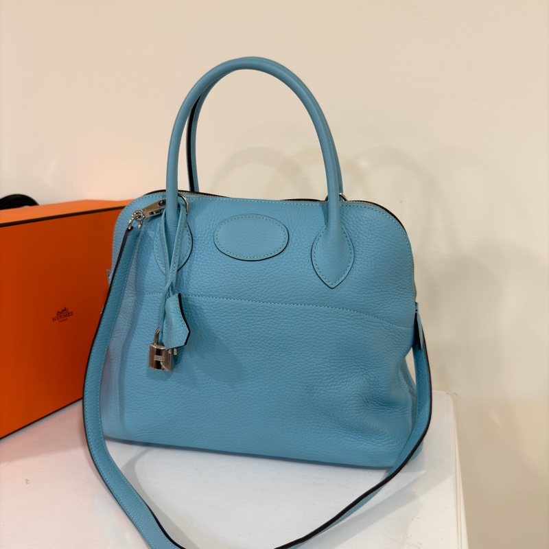 #閒置新 #超甜💰 #夏天必備淺色系 愛馬仕牛仔藍Bolide31 Tc皮🈶鑰匙鎖-3