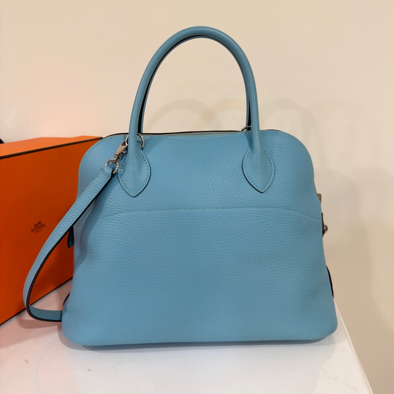 #閒置新 #超甜💰 #夏天必備淺色系 愛馬仕牛仔藍Bolide31 Tc皮🈶鑰匙鎖-5