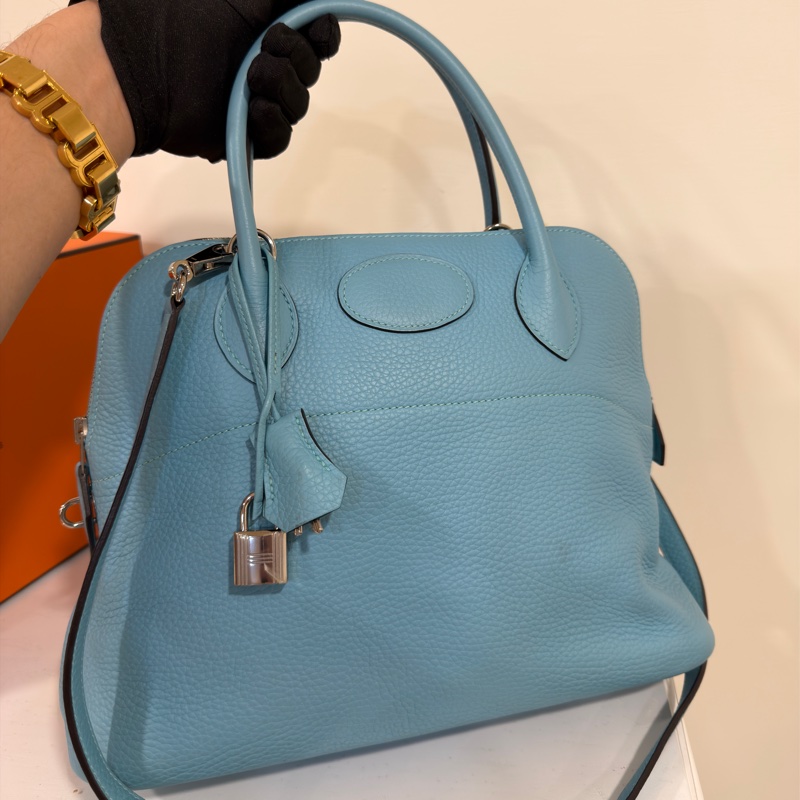 #閒置新 #超甜💰 #夏天必備淺色系 愛馬仕牛仔藍Bolide31 Tc皮🈶鑰匙鎖-9