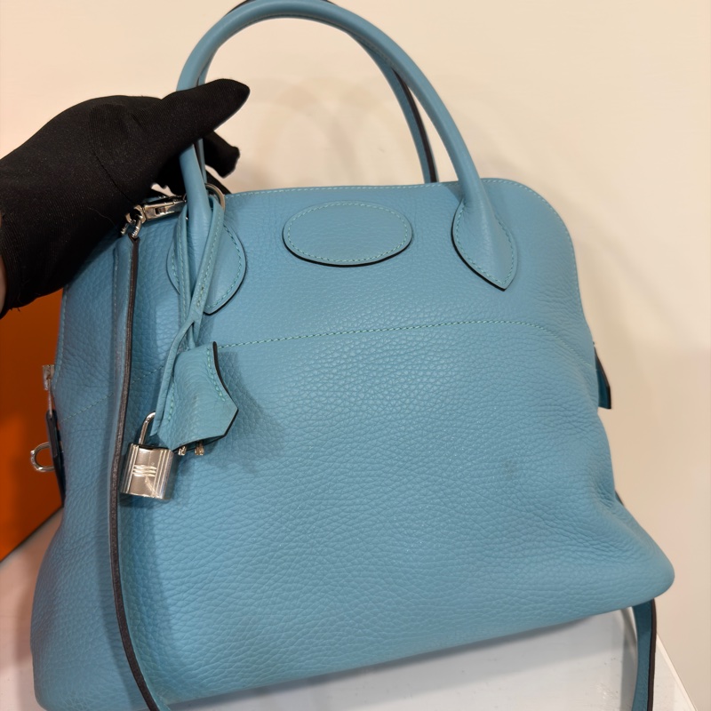 #閒置新 #超甜💰 #夏天必備淺色系 愛馬仕牛仔藍Bolide31 Tc皮🈶鑰匙鎖-10