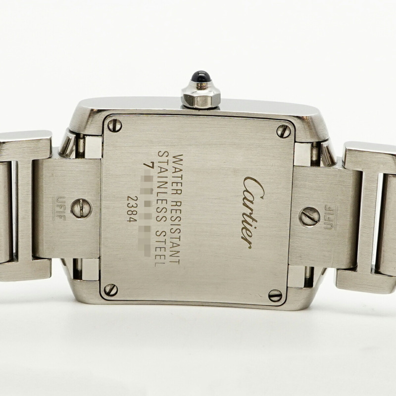 卡地亞 Tank Française SM W51008Q3 象牙色錶盤女士腕錶-4