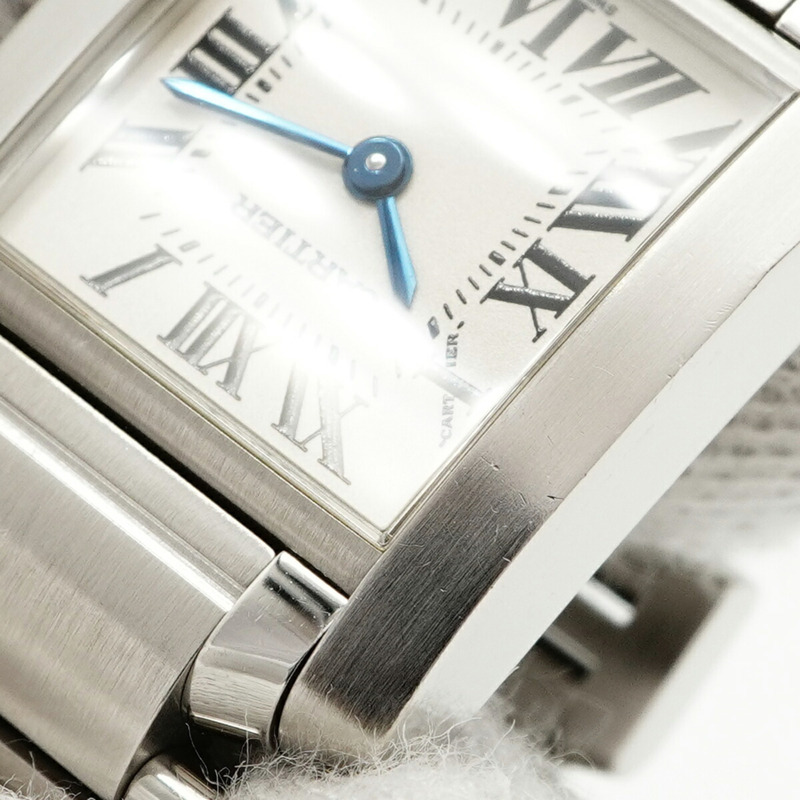 卡地亞 Tank Française SM W51008Q3 象牙色錶盤女士腕錶-6