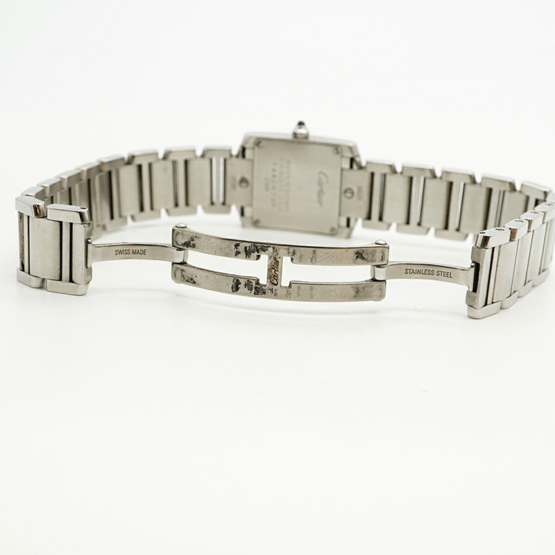 卡地亞 Tank Française SM W51008Q3 象牙色錶盤女士腕錶-3