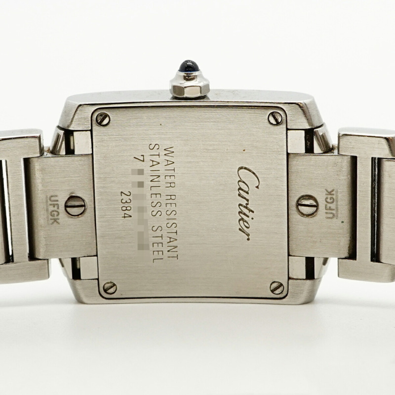 卡地亞 Tank Française SM W51008Q3 象牙色錶盤女士腕錶-4