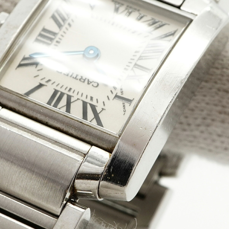 卡地亞 Tank Française SM W51008Q3 象牙色錶盤女士腕錶-6