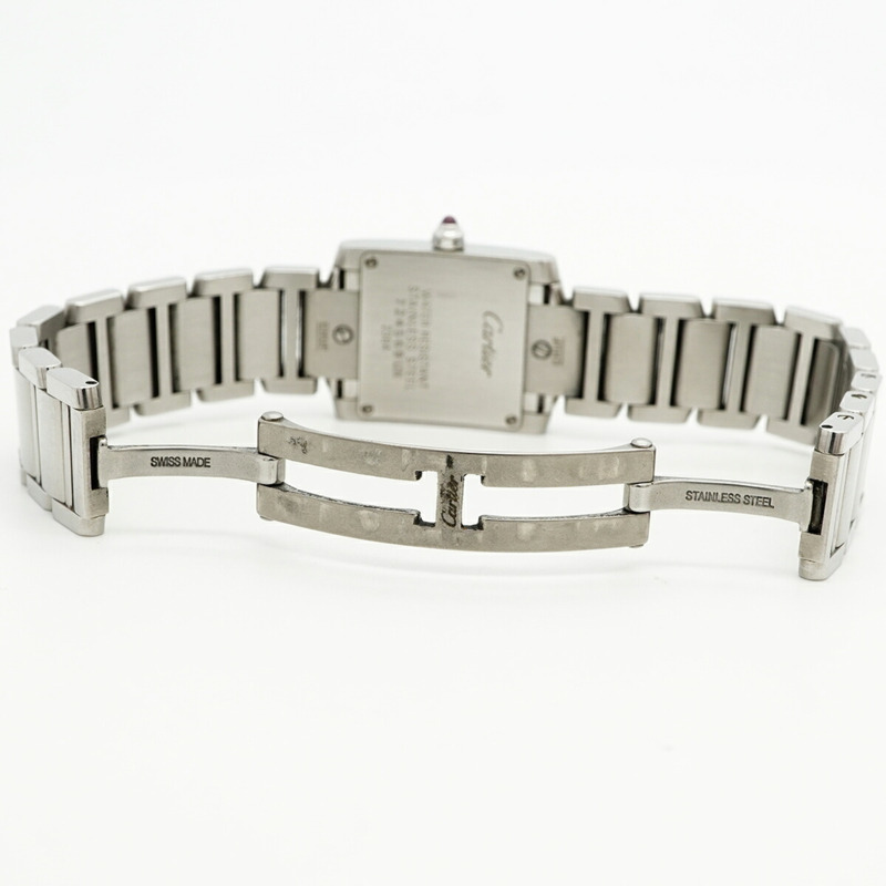 卡地亞 Tank Française SM W51028Q3 粉紅錶盤女錶-3