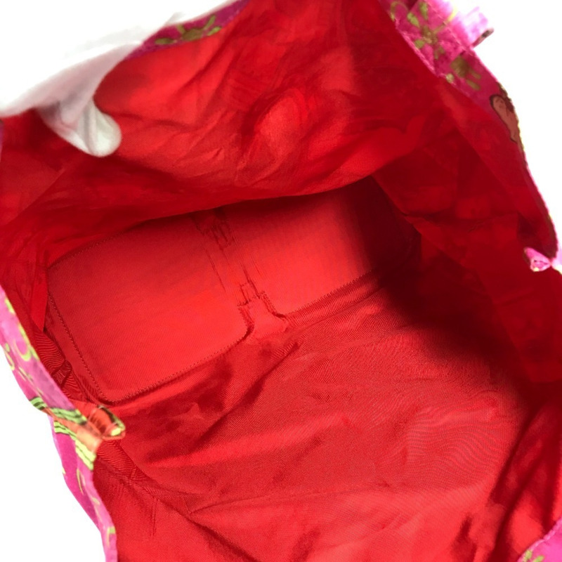 愛馬仕 Hermes 環保可折疊絲滑大像印花手提包單肩包真皮絲綢男女橙色-7