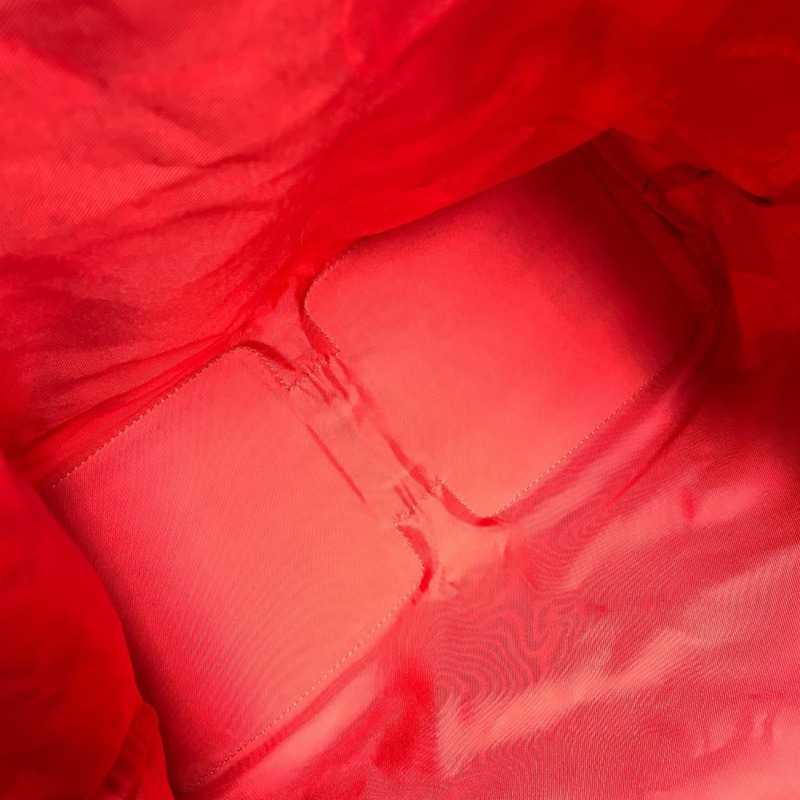 愛馬仕 Hermes 環保可折疊絲滑大像印花手提包單肩包真皮絲綢男女橙色-8