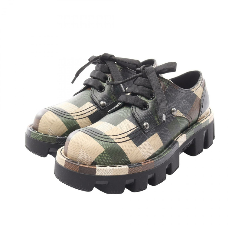 路易威登 LV Checker Line Damoflage 厚底運動鞋 #5 帆布卡其色 二手-0