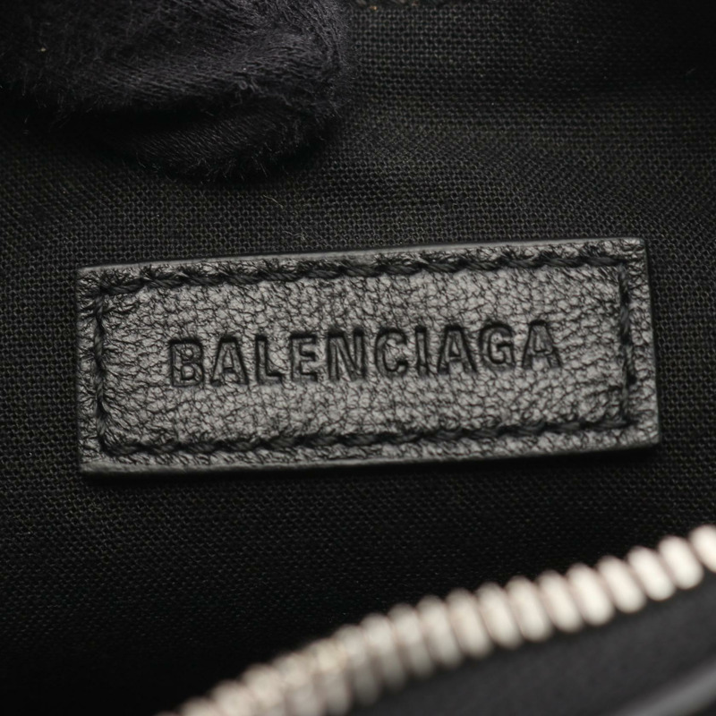 巴黎世家 (BALENCIAGA) LE CAGOLE 斜背包單肩包 671309 黑色皮革 二手 女士-3