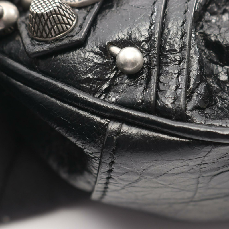 巴黎世家 (BALENCIAGA) LE CAGOLE 斜背包單肩包 671309 黑色皮革 二手 女士-4