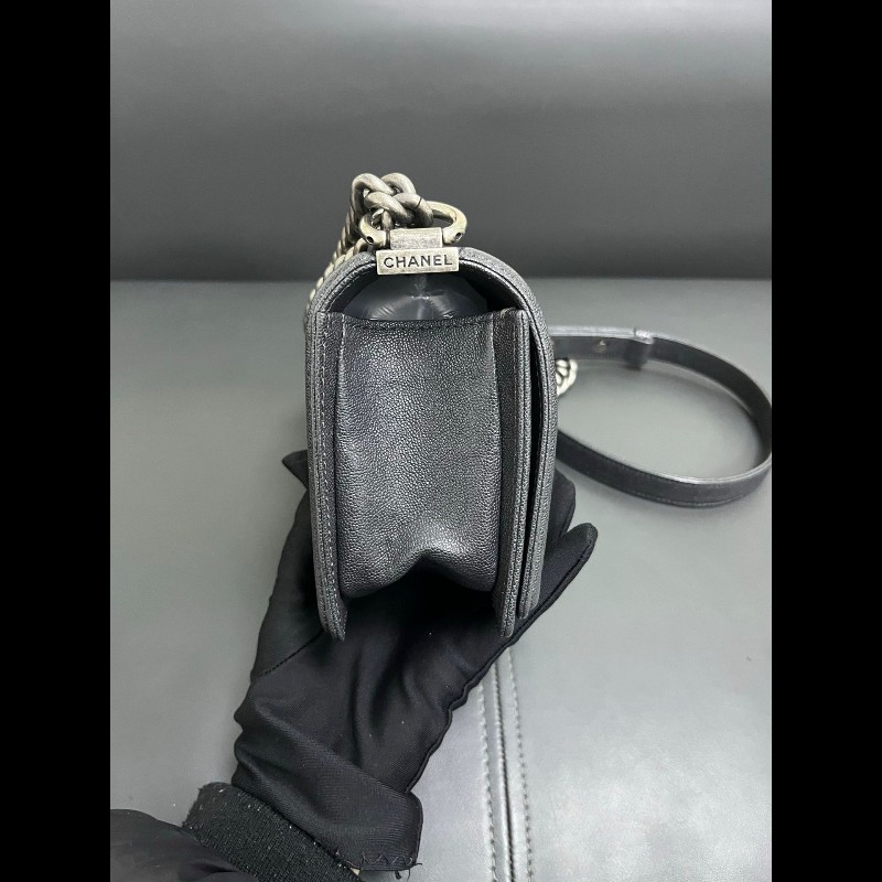 Chanel Leboy small 
炭灰色銀扣-2