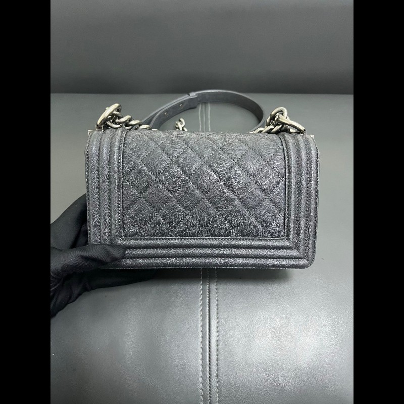 Chanel Leboy small 
炭灰色銀扣-3