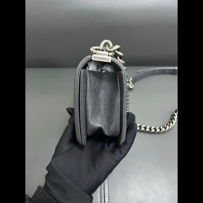 Chanel Leboy small 
炭灰色銀扣-4