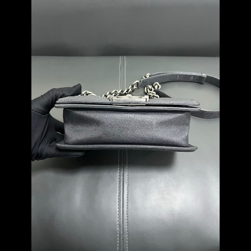 Chanel Leboy small 
炭灰色銀扣-5