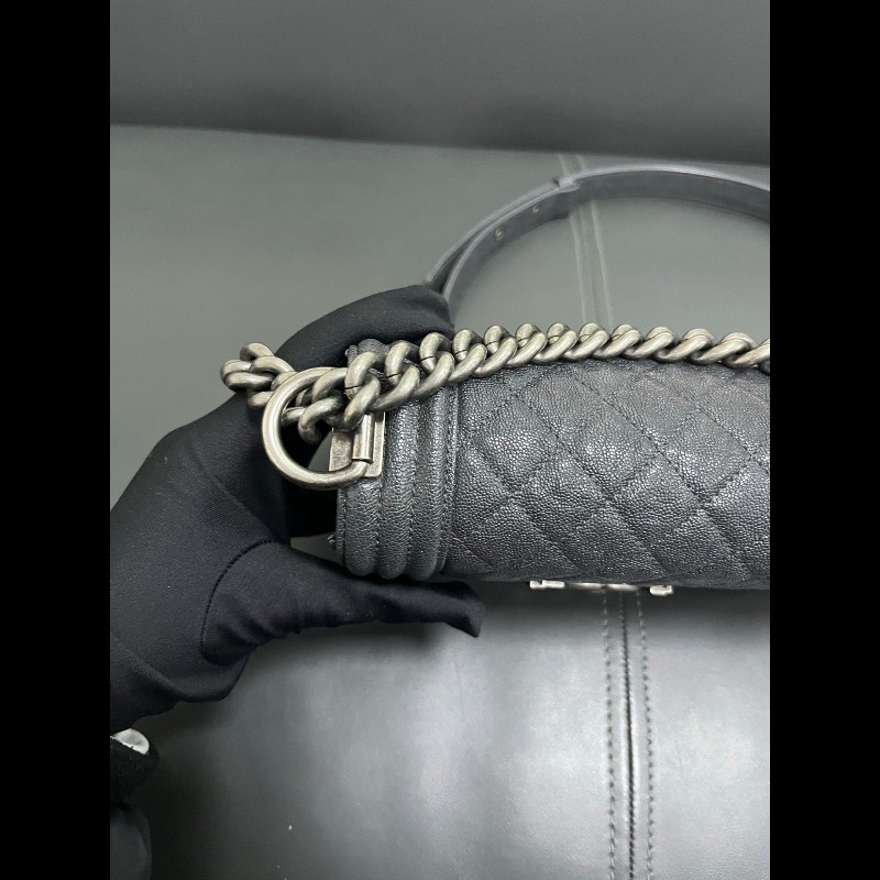 Chanel Leboy small 
炭灰色銀扣-6