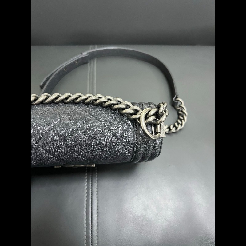 Chanel Leboy small 
炭灰色銀扣-7