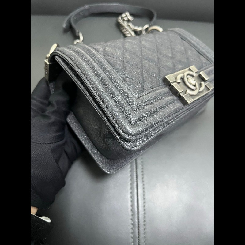 Chanel Leboy small 
炭灰色銀扣-8