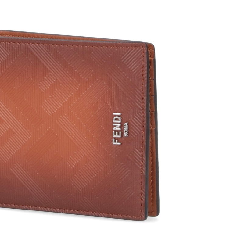 【FENDI 芬迪】Shadow Bifold 雙折 FF印花 皮革 皮夾 卡夾 短夾 棕色 7M0169ARANF0NMU-1