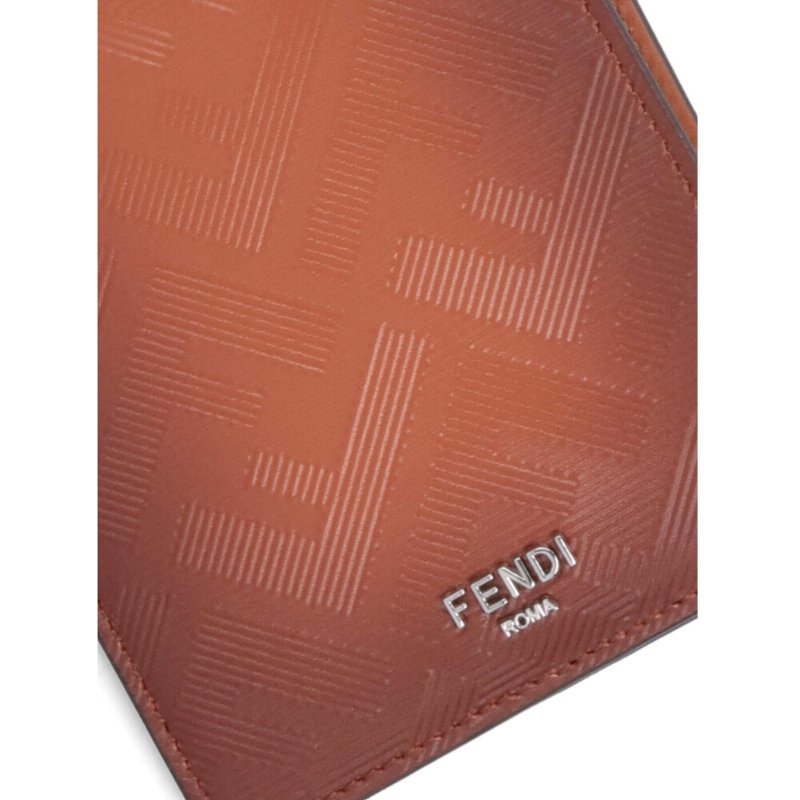 【FENDI 芬迪】Shadow Bifold 雙折 FF印花 皮革 皮夾 卡夾 短夾 棕色 7M0169ARANF0NMU-2