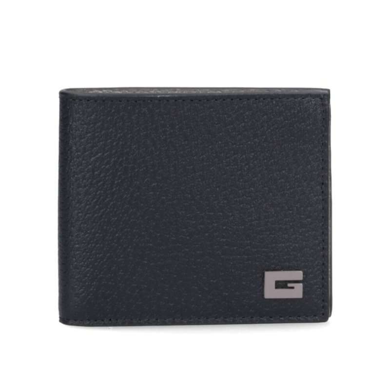 【GUCCI 古馳】G Motif Bi-Fold 雙色 雙折 皮革 卡夾 皮夾 短夾 黑色 灰色 739358-0