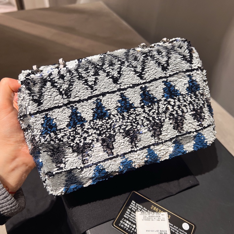 Chanel 香奈兒 CF大mini 2019年閒置近新品 聖誕亮片款 附卡 內裡乾淨 斜背包-2