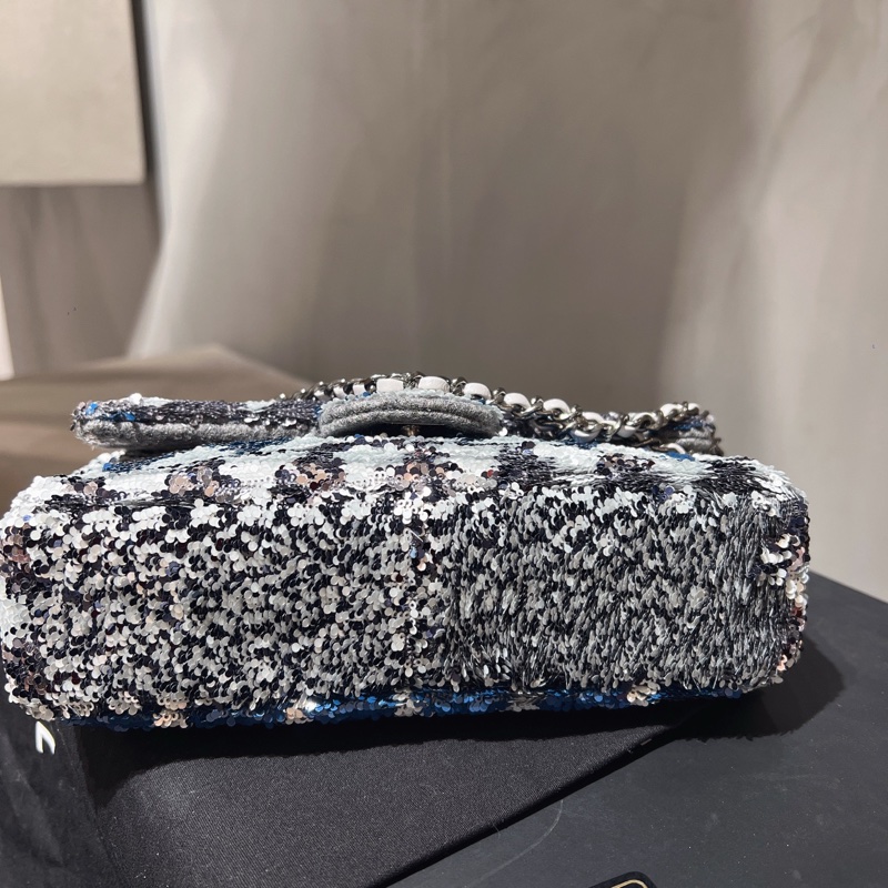 Chanel 香奈兒 CF大mini 2019年閒置近新品 聖誕亮片款 附卡 內裡乾淨 斜背包-4