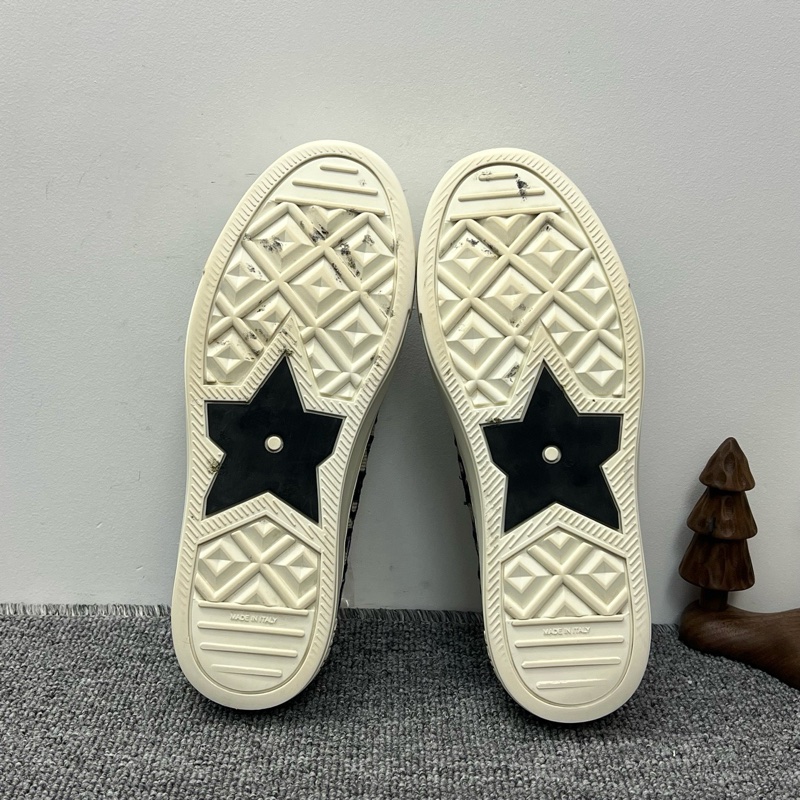 DIOR迪奧 Logo老花滿印 帆布鞋 低幫 板鞋 女款 藍色37碼-5