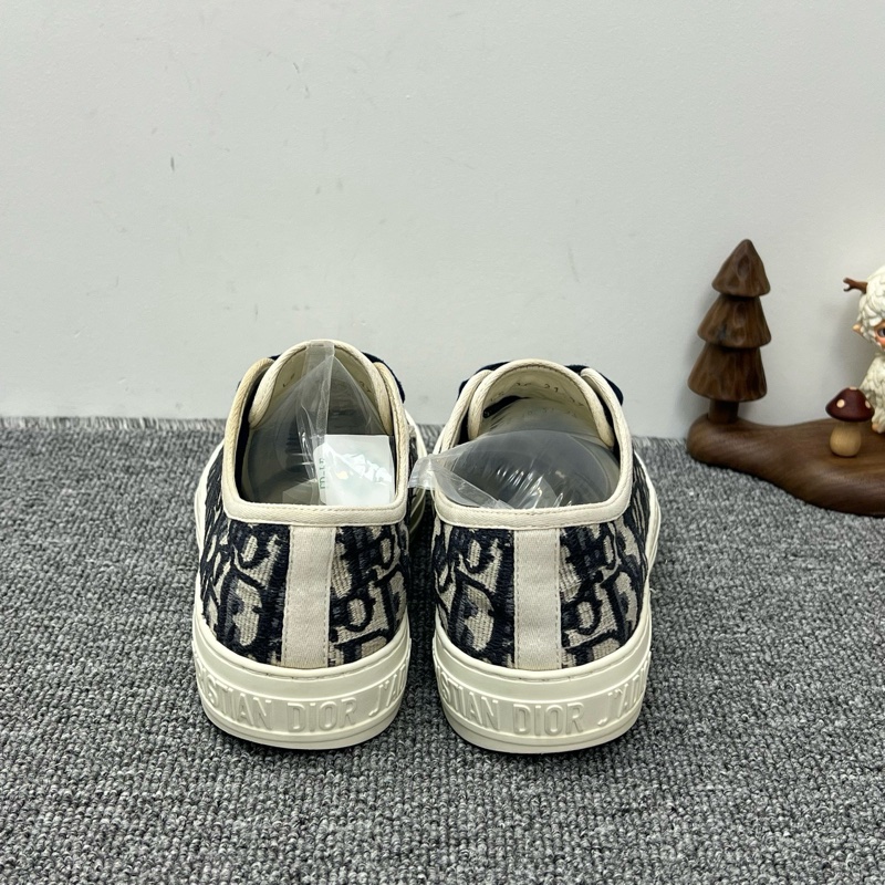 DIOR迪奧 Logo老花滿印 帆布鞋 低幫 板鞋 女款 藍色37碼-15